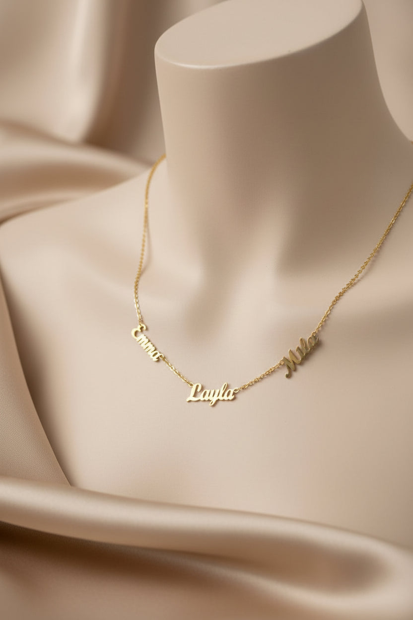 Collier Sublime à 3 Prénoms