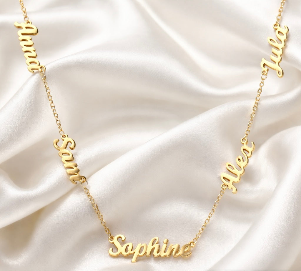 Collier Personnalisée 4 a 5 Prénoms